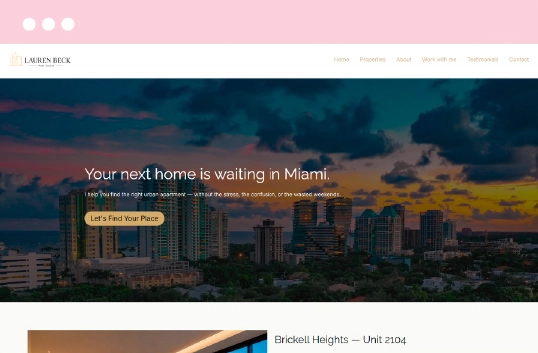 Real Estate website design portfolio project by DianaInPixels
